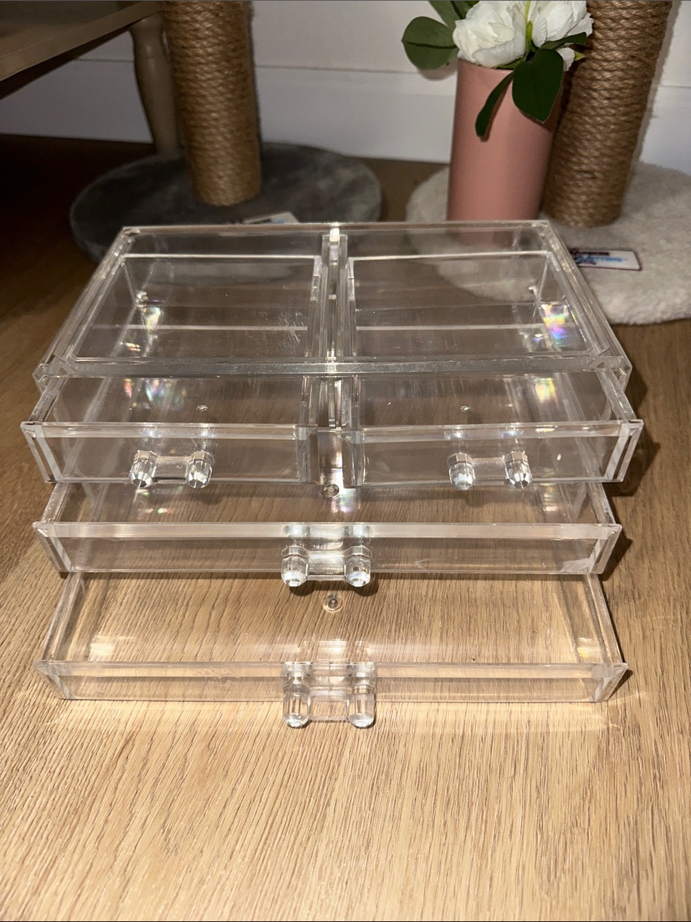 Clear Acrylic 4-Drawer Makeup and Jewelry Organizer